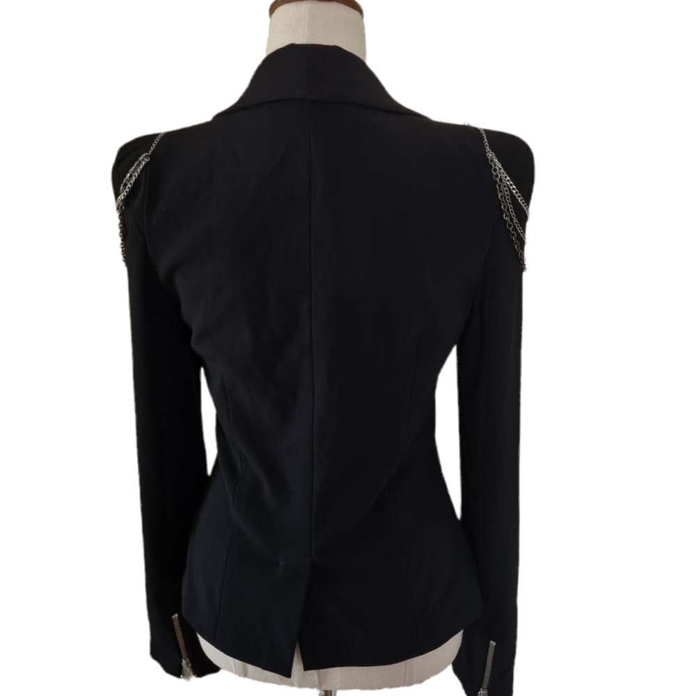 Cooper St Size 6 Black Blazer With Chain Detail Single Breasted Shawl Lapel - Picture 7 of 11